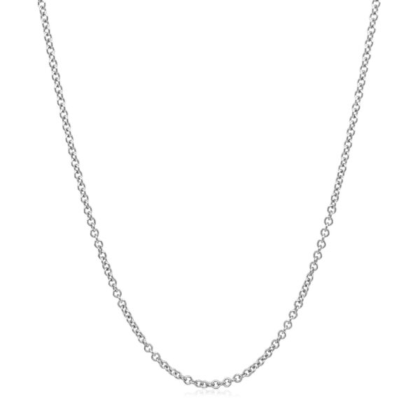 14k White Gold Round Cable Link Chain (1.50 mm) - Image 2