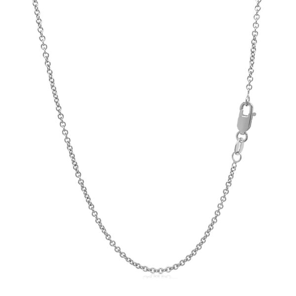 14k White Gold Round Cable Link Chain (1.50 mm) - Image 3