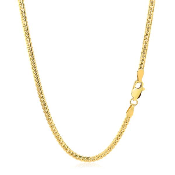 14k Yellow Gold Classic Solid Miami Cuban Chain (2.60 mm) - Image 3