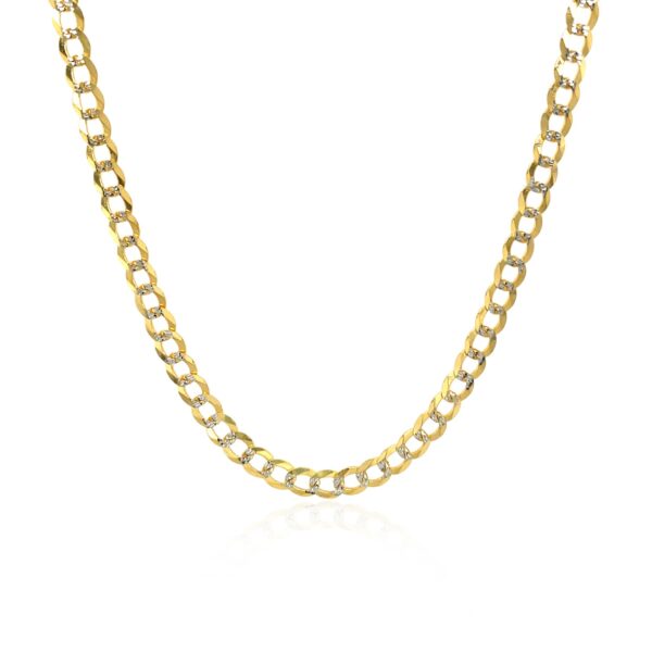 14k Two Tone Gold Pave Curb Chain (3.20 mm) - Image 2