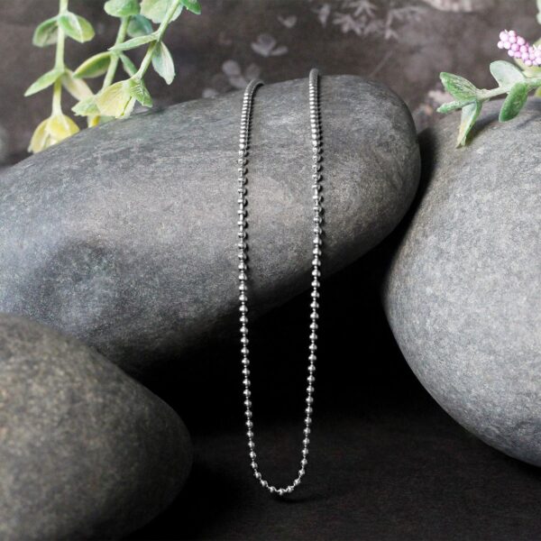 14k White Gold Bead Chain 1.5mm (1.50 mm) - Image 5