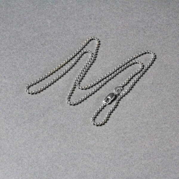 14k White Gold Bead Chain 1.5mm (1.50 mm) - Image 6
