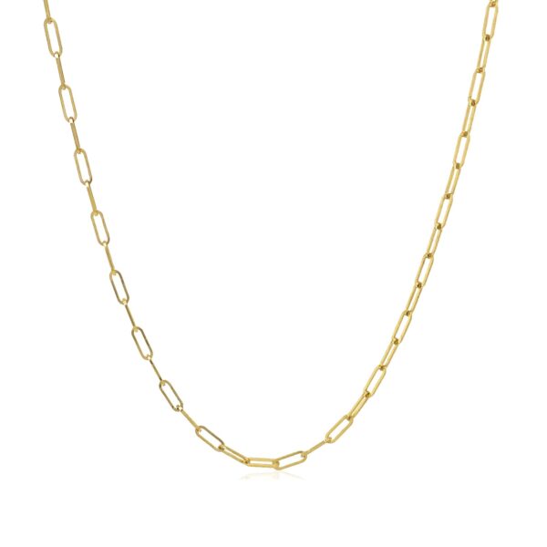 14K Yellow Gold Fine Paperclip Chain (1.50 mm) - Image 2