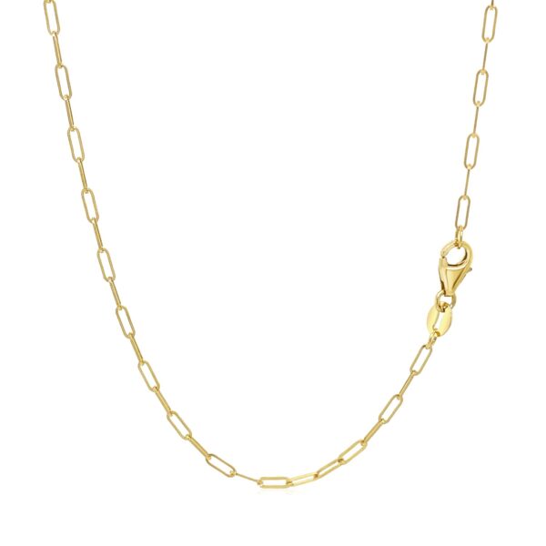 14K Yellow Gold Fine Paperclip Chain (1.50 mm) - Image 3