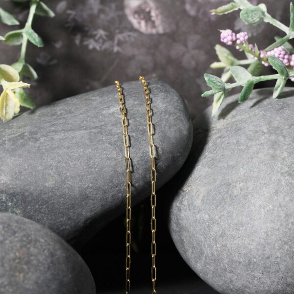 14K Yellow Gold Fine Paperclip Chain (1.50 mm) - Image 4