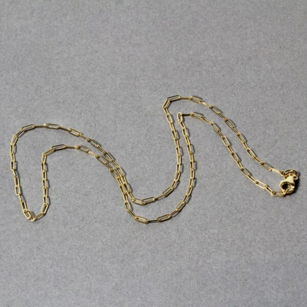 14K Yellow Gold Fine Paperclip Chain (1.50 mm) - Image 5