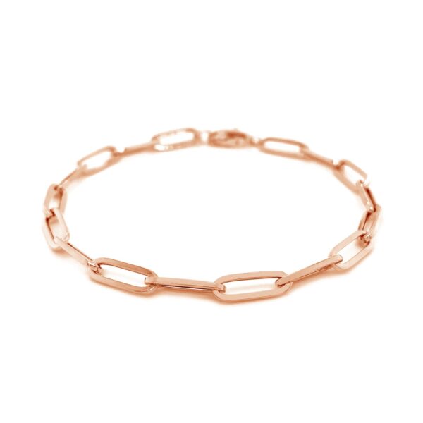 14K Rose Gold Bold Paperclip Chain Bracelet (4.20 mm) - Image 2