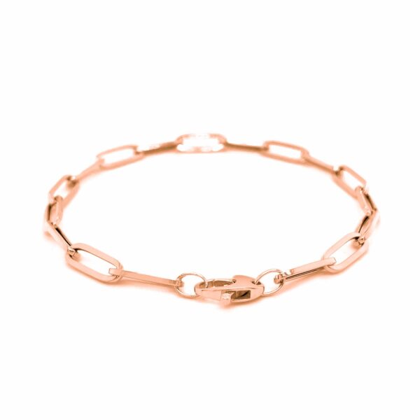 14K Rose Gold Bold Paperclip Chain Bracelet (4.20 mm) - Image 3