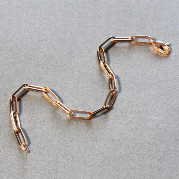 14K Rose Gold Bold Paperclip Chain Bracelet (4.20 mm) - Image 4