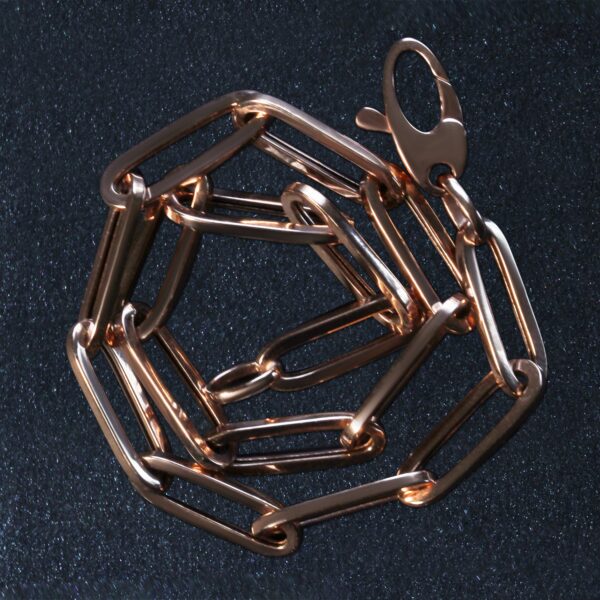 14K Rose Gold Bold Paperclip Chain Bracelet (4.20 mm) - Image 5
