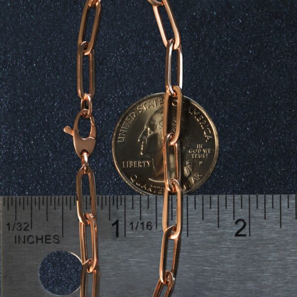 14K Rose Gold Bold Paperclip Chain Bracelet (4.20 mm) - Image 6