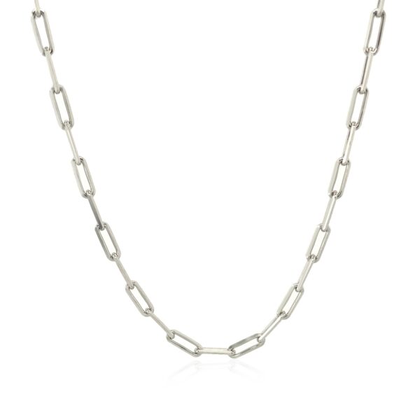 Sterling Silver Rhodium Plated Paperclip Chain (2.50 mm) - Image 2