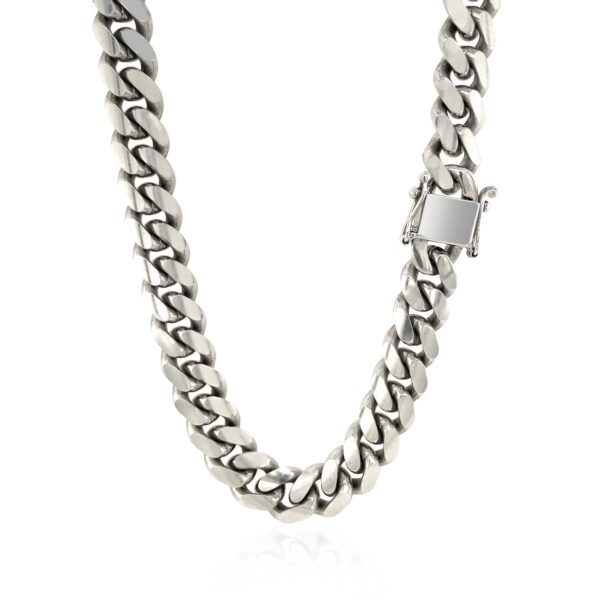 Sterling Silver Rhodium Plated Miami Cuban Chain (9.80 mm) - Image 3