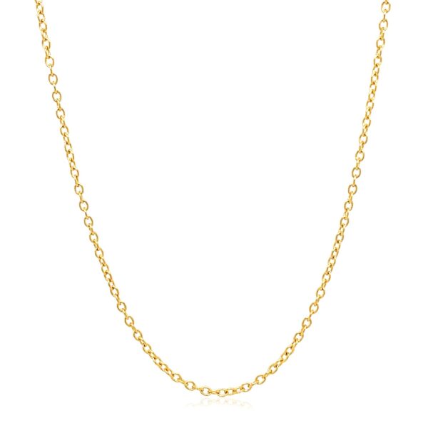 18k Yellow Gold Round Cable Link Chain (1.50 mm) - Image 2