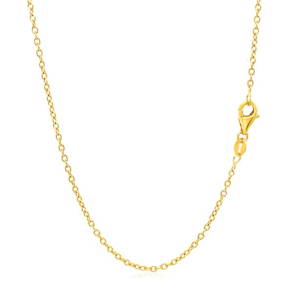 18k Yellow Gold Round Cable Link Chain (1.50 mm) - Image 3
