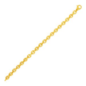 14k Yellow Gold Polished Oval Link Bracelet (6.20 mm)