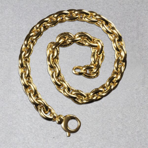 14k Yellow Gold Polished Oval Link Bracelet (6.20 mm) - Image 3