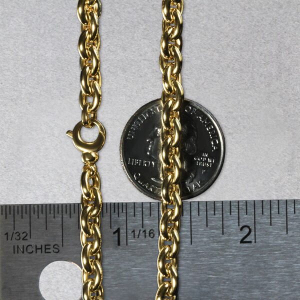 14k Yellow Gold Polished Oval Link Bracelet (6.20 mm) - Image 4
