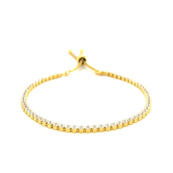 Adjustable Tennis Style Bracelet with Cubic Zirconia in Sterling Silver(5.10 mm) - Image 2