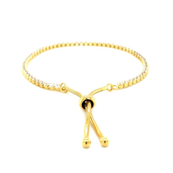 Adjustable Tennis Style Bracelet with Cubic Zirconia in Sterling Silver(5.10 mm) - Image 3