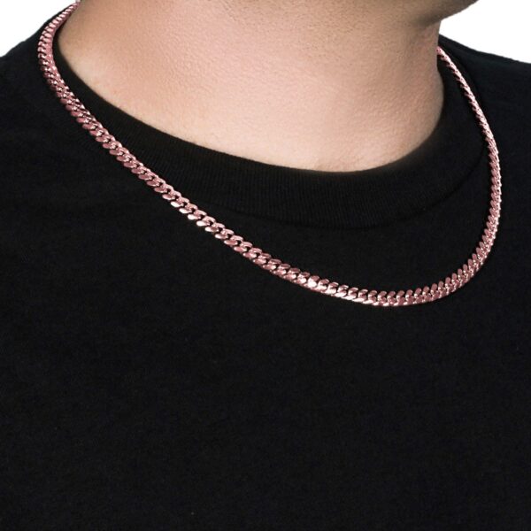 14k Rose Gold Classic Miami Cuban Solid Chain (6.10 mm) - Image 4