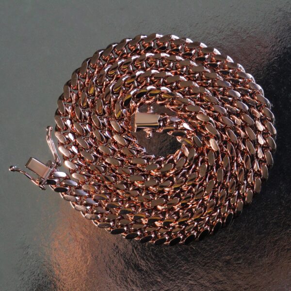 14k Rose Gold Classic Miami Cuban Solid Chain (6.10 mm) - Image 6