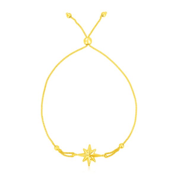14k Yellow Gold Adjustable Bracelet with Star