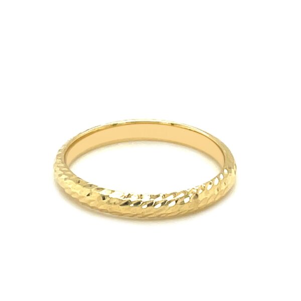 14k Yellow Gold Textured Comfort Fit Wedding Band(2.50 mm) - Image 2