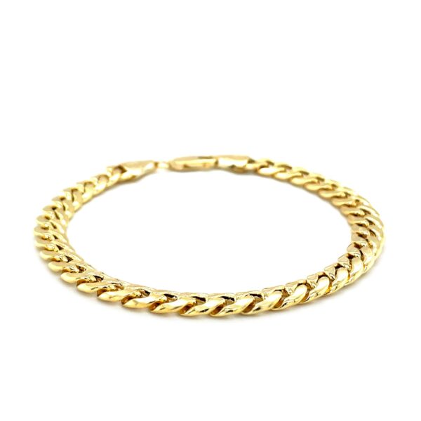 14k Yellow Gold Semi Solid Miami Cuban Bracelet (6.60 mm) - Image 2