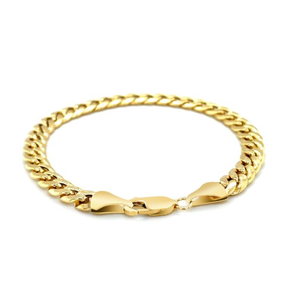 14k Yellow Gold Semi Solid Miami Cuban Bracelet (6.60 mm) - Image 3