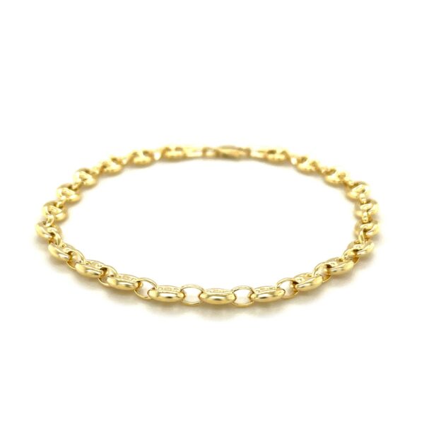 4.7mm 14k Yellow Gold Puffed Mariner Anklet - Image 2