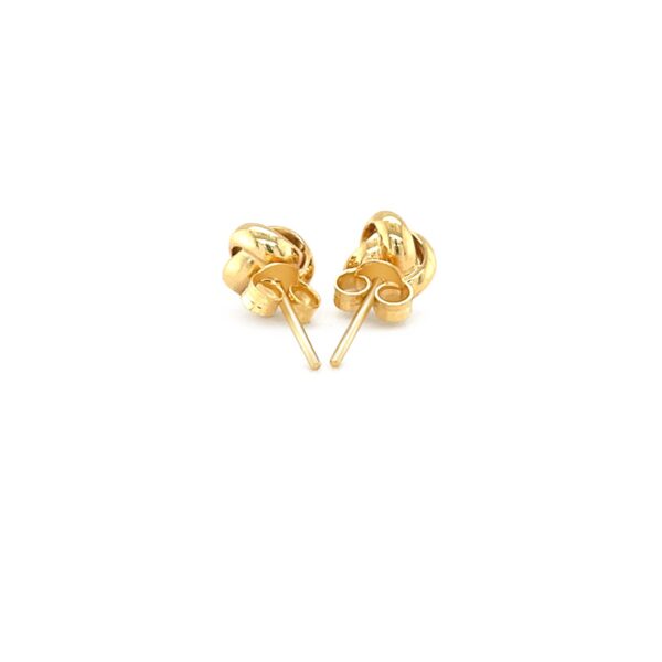 10k Yellow Gold Love Knot Stud Earrings(9mm) - Image 3