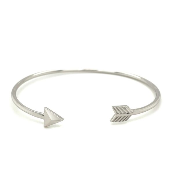 Sterling Silver Polished Arrow Cuff Bangle (3.00 mm) - Image 2