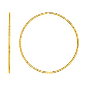 Large Endless Hoop Earrings in 14k Yellow Gold(1.2x50mm)