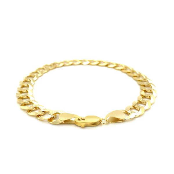 10k Yellow Gold Curb Bracelet (8.20 mm) - Image 2