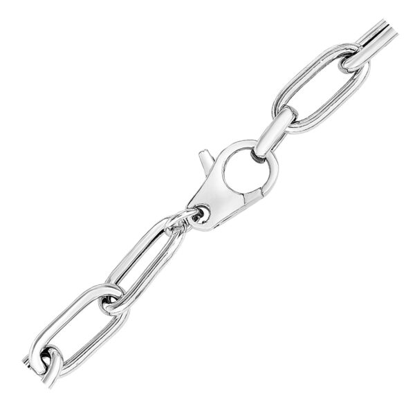 Sterling Silver Wide Paperclip Chain Bracelet (6.50 mm) - Image 3