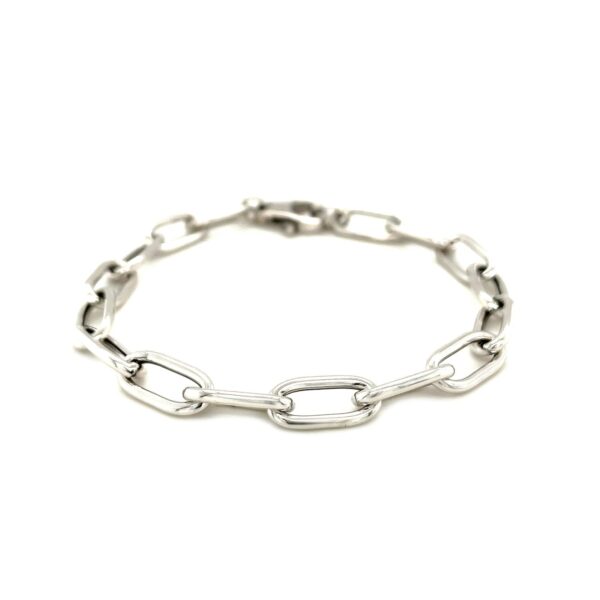 Sterling Silver Wide Paperclip Chain Bracelet (6.50 mm) - Image 4