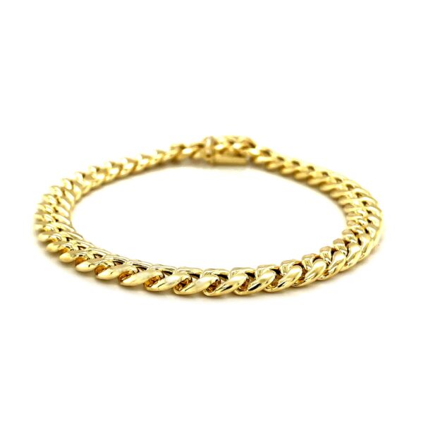 14k Yellow Gold Semi Solid Miami Cuban Bracelet (7.20 mm) - Image 2