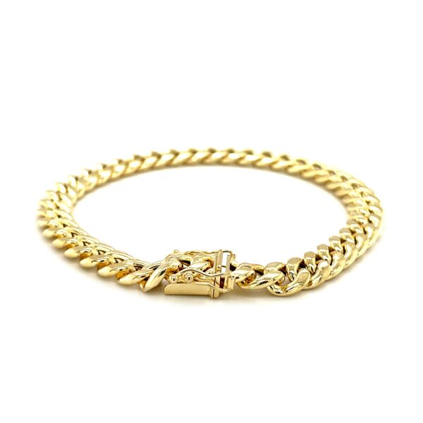 14k Yellow Gold Semi Solid Miami Cuban Bracelet (7.20 mm) - Image 3