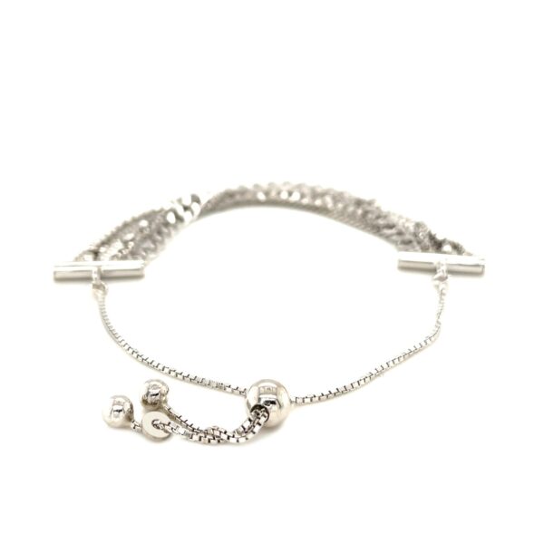 Adjustable Multi Chain Bracelet in Sterling Silver (15.00 mm) - Image 3