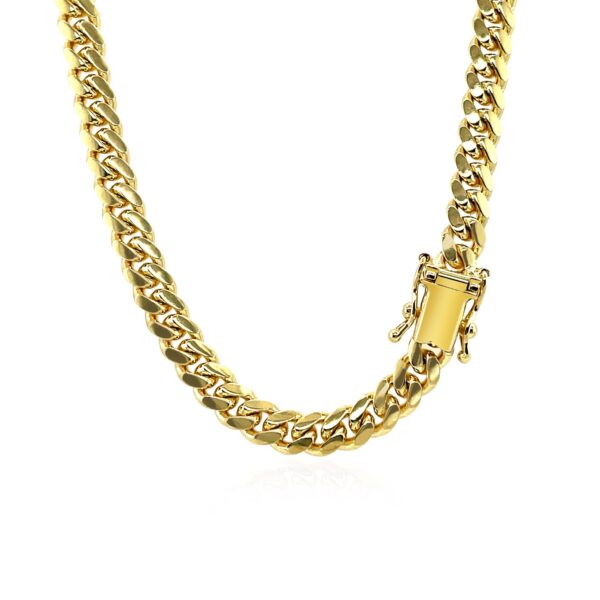 14k Yellow Gold Classic Miami Cuban Solid Chain (4.90 mm) - Image 4