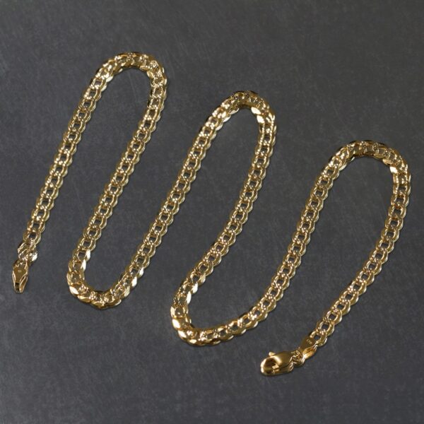 14k Two Tone Gold Pave Curb Chain (4.60 mm) - Image 4