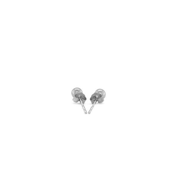 14k White Gold Round Stud Earrings (4mm) - Image 3