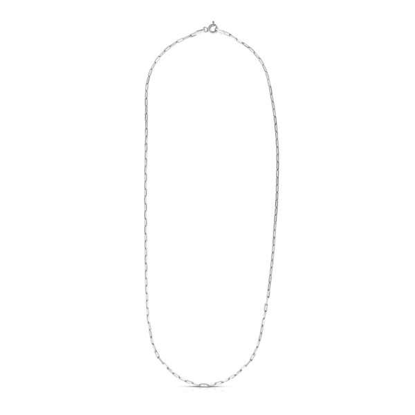 Sterling Silver Rhodium Plated Paperclip Chain (1.80 mm) - Image 2