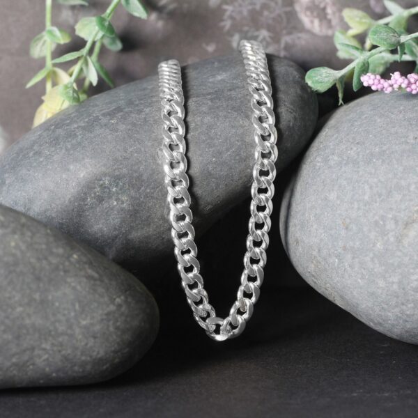 14k White Gold Miami Cuban Semi Solid Chain (5.50 mm) - Image 4