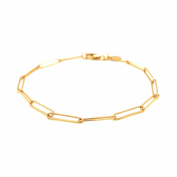 14k Yellow Gold Wire Paperclip Bracelet  (2.70 mm) - Image 2