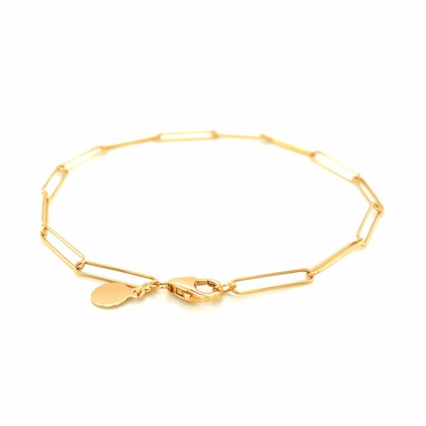 14k Yellow Gold Wire Paperclip Bracelet  (2.70 mm) - Image 3