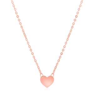 14k Rose Gold Polished Mini Heart Necklace