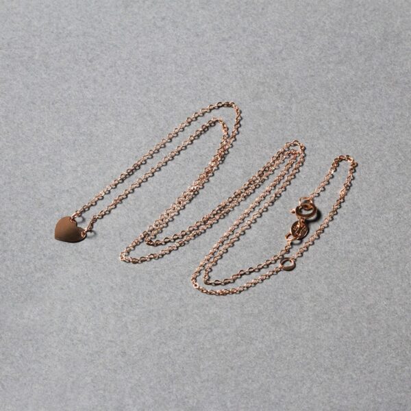 14k Rose Gold Polished Mini Heart Necklace - Image 3