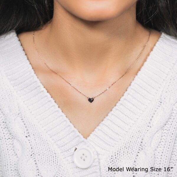 14k Rose Gold Polished Mini Heart Necklace - Image 5